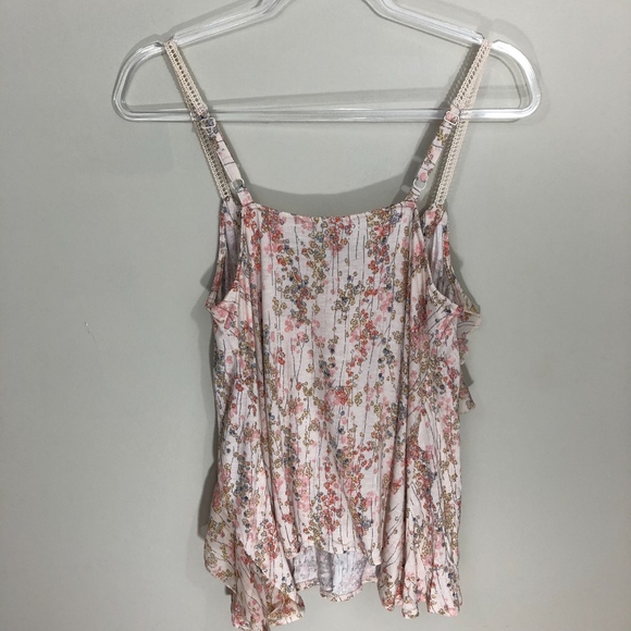 LC Lauren Conrad Floral Peach Pink‎ Tank S - Picture 6 of 6